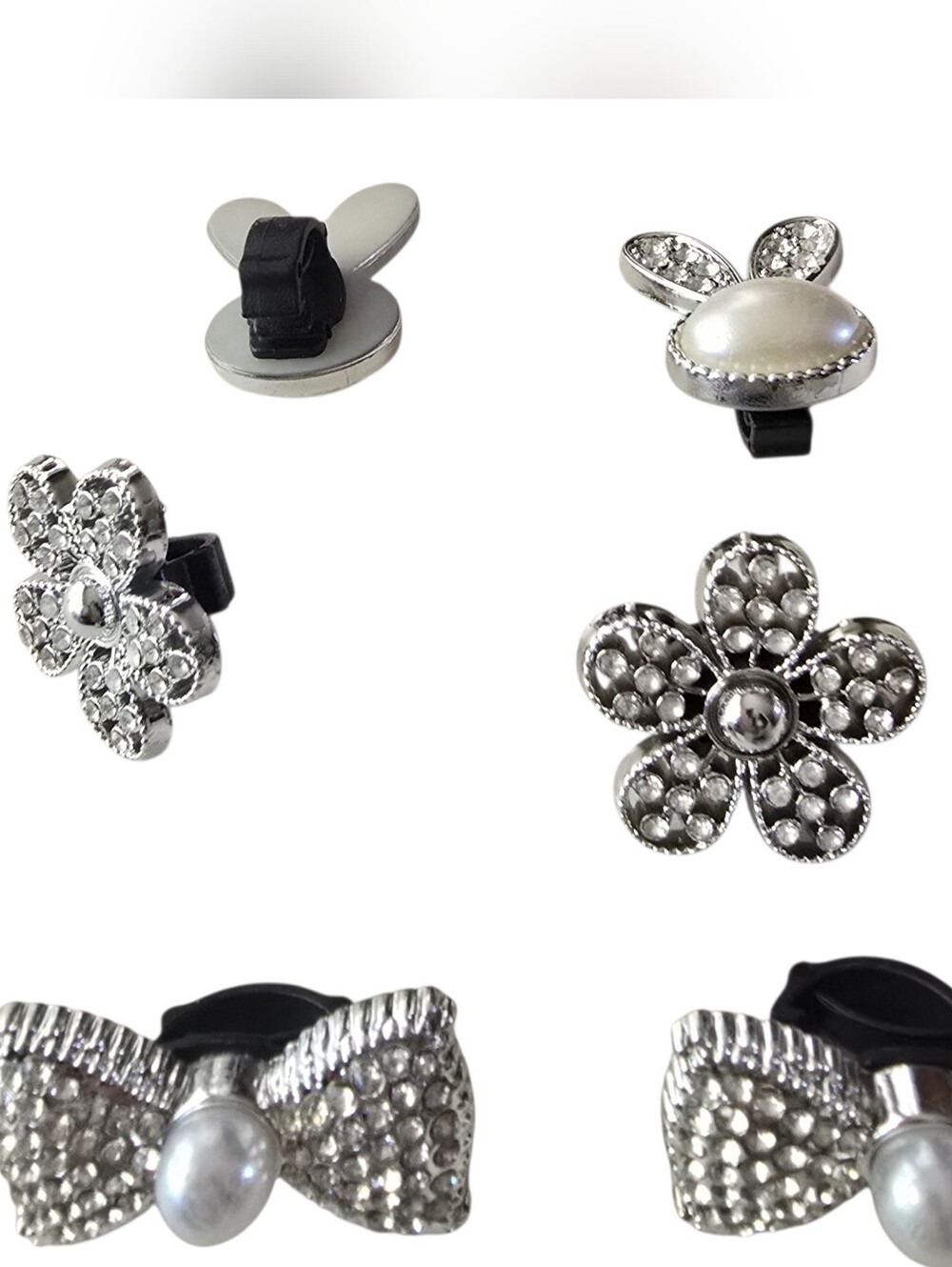3 PAIR DESIGNER DECORATIVE MIX N MATCH RHINESTONE PEARL SHOE SNEAKER DECORATION